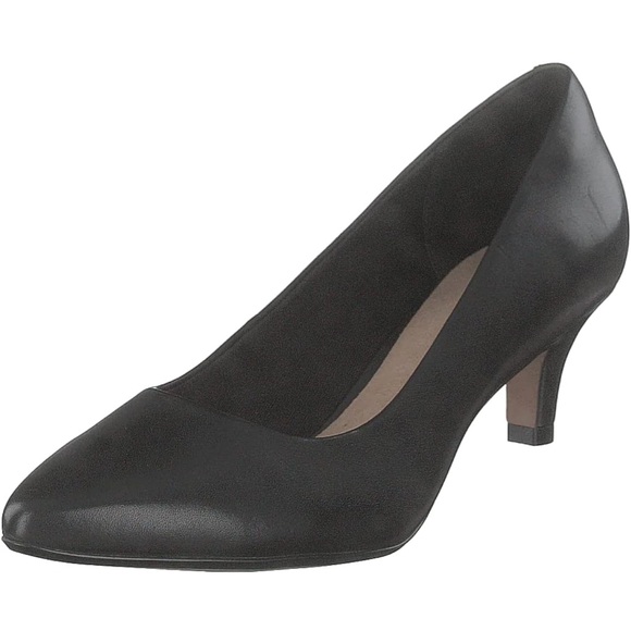 NWT • Clarks • Women’s Closed-Toe • Kitten Heel • Size 8.5W • Black Leather • 🖤 - Picture 1 of 12